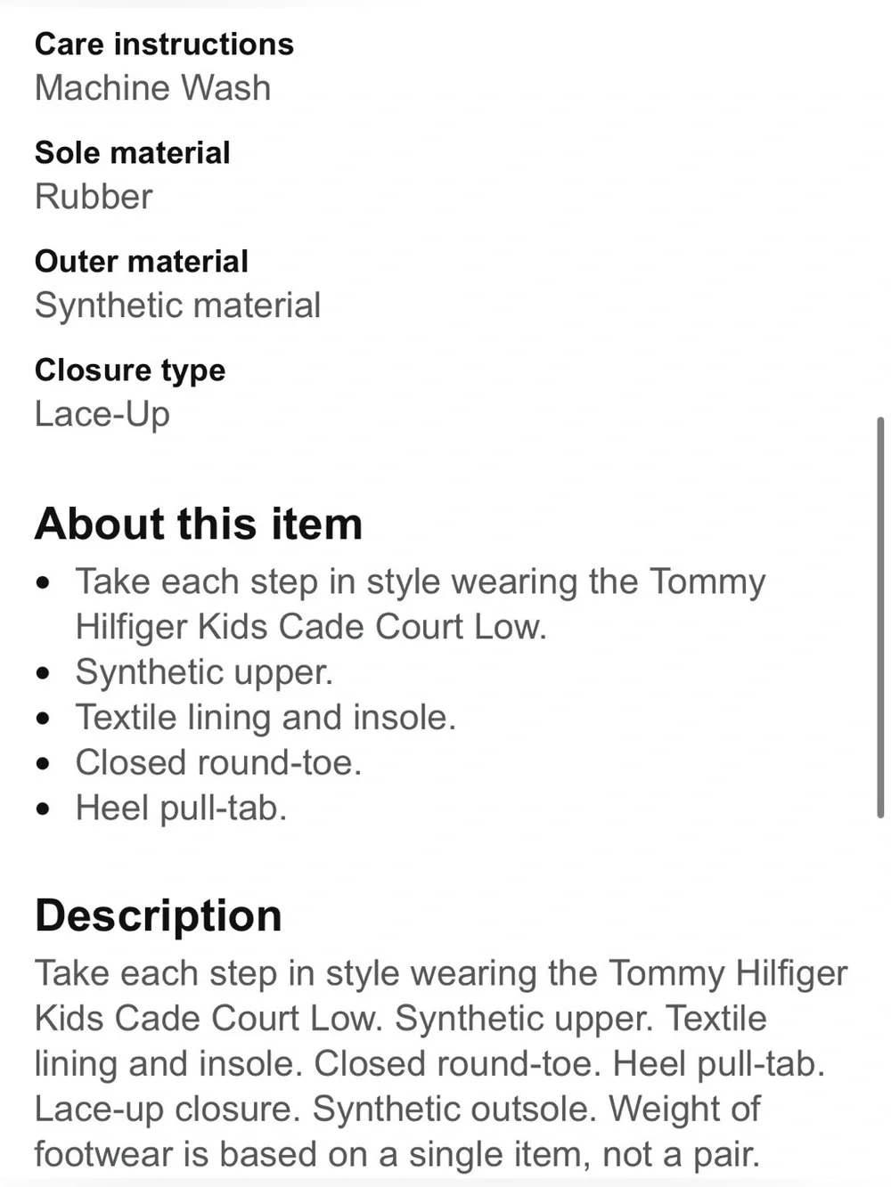 Tommy Hilfiger unisex-child Cade Court Low NEW